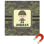 Green Camo Square Car Magnet - 6" (Personalized)