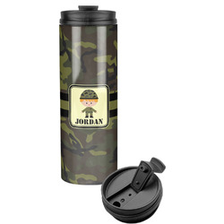 Green Camo Stainless Steel Skinny Tumbler (Personalized)