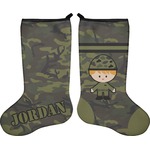 Green Camo Holiday Stocking - Double-Sided - Neoprene (Personalized)