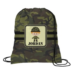 Green Camo Drawstring Backpack - Large (Personalized)