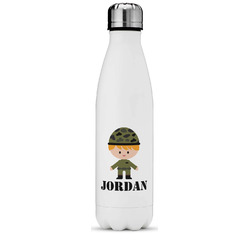 Green Camo Water Bottle - 17 oz. - Stainless Steel - Full Color Printing (Personalized)