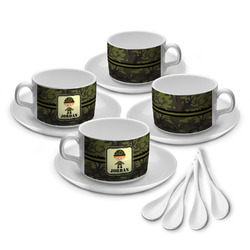 Green Camo Tea Cup - Set of 4 (Personalized)