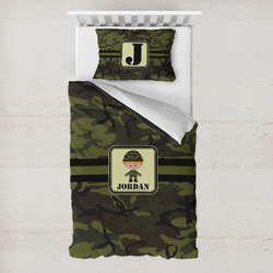 Green Camo Toddler Bedding w/ Name or Text