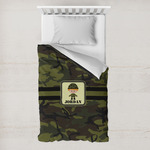 Green Camo Toddler Duvet Cover w/ Name or Text