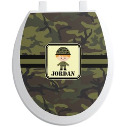 Green Camo Toilet Seat Decal (Personalized)