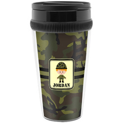 Green Camo Acrylic Travel Mug without Handle (Personalized)