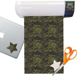 Green Camo Sticker Vinyl Sheet (Permanent)