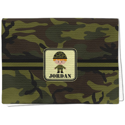 Green Camo Kitchen Towel - Waffle Weave (Personalized)