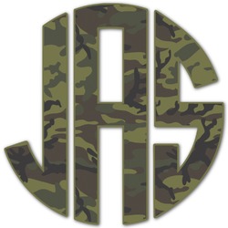 Green Camo Monogram Decal - Large (Personalized)