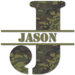 Green Camo Name & Initial Decal - Up to 18"x18" (Personalized)