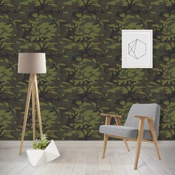 Green Camo Wallpaper & Surface Covering (Peel & Stick - Repositionable)