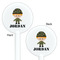 Green Camo White Plastic 5.5" Stir Stick - Double Sided - Round - Front & Back