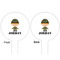 Green Camo White Plastic 6" Food Pick - Round - Double Sided - Front & Back