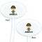 Green Camo White Plastic 7" Stir Stick - Double Sided - Oval - Front & Back