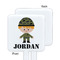 Green Camo White Plastic Stir Stick - Single Sided - Square - Approval