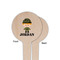 Green Camo Wooden 4" Food Pick - Round - Single Sided - Front & Back