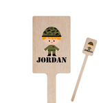 Green Camo 6.25" Rectangle Wooden Stir Sticks - Single Sided (Personalized)