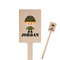 Green Camo Wooden 6.25" Stir Stick - Rectangular - Closeup