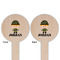 Green Camo Wooden 6" Food Pick - Round - Double Sided - Front & Back