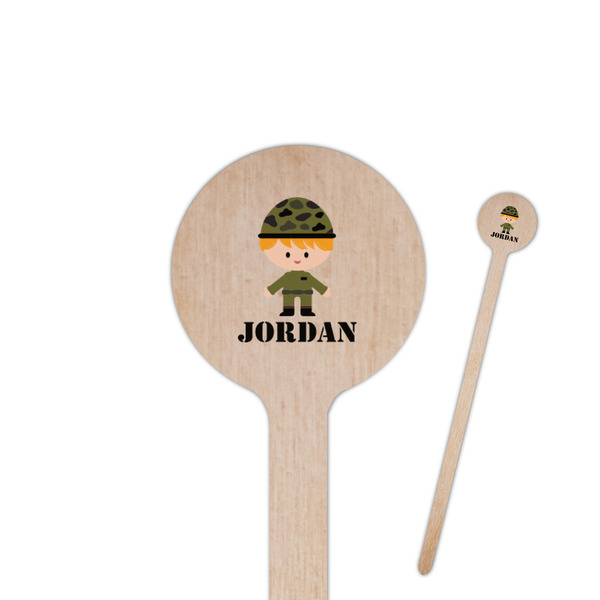 Custom Green Camo Round Wooden Stir Sticks (Personalized)