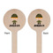 Green Camo Wooden 6" Stir Stick - Round - Double Sided - Front & Back