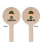 Green Camo Wooden 7.5" Stir Stick - Round - Double Sided - Front & Back
