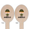 Green Camo Wooden Food Pick - Oval - Double Sided - Front & Back