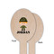 Green Camo Wooden Food Pick - Oval - Single Sided - Front & Back