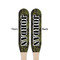 Green Camo Wooden Food Pick - Paddle - Double Sided - Front & Back