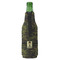 Green Camo Zipper Bottle Cooler - BACK (bottle)