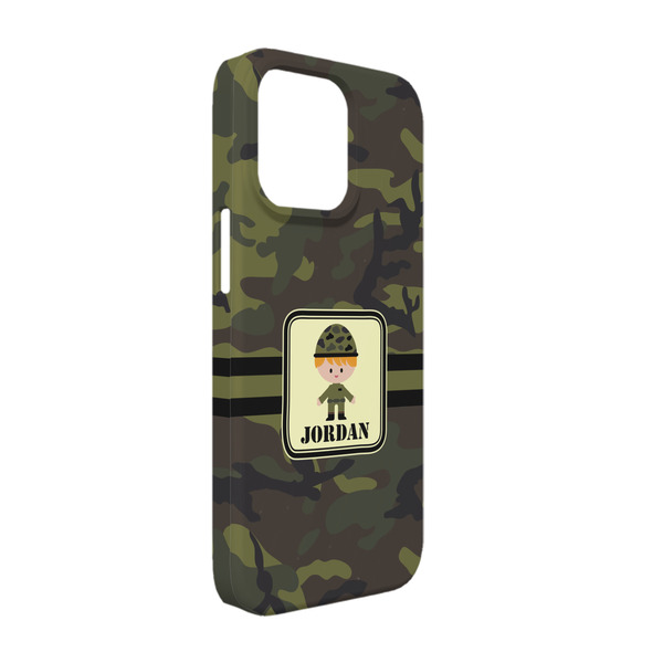 Custom Green Camo iPhone Case - Plastic - iPhone 13 (Personalized)