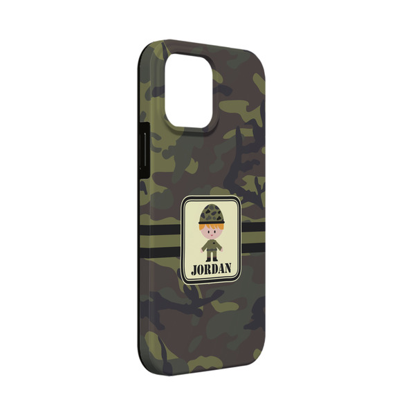 Custom Green Camo iPhone Case - Rubber Lined - iPhone 13 Mini (Personalized)