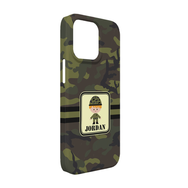 Custom Green Camo iPhone Case - Plastic - iPhone 13 Pro (Personalized)