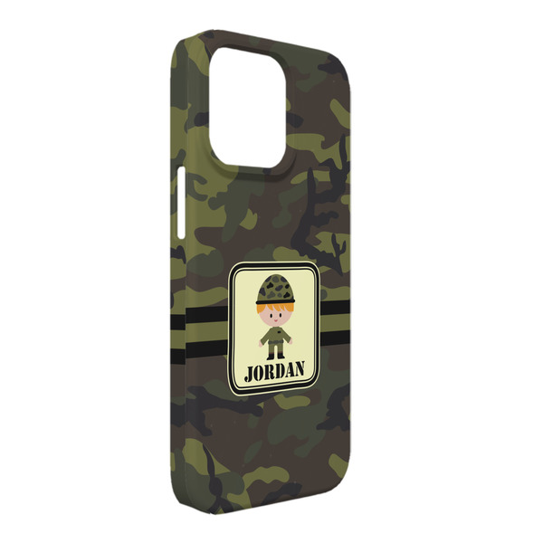 Custom Green Camo iPhone Case - Plastic - iPhone 13 Pro Max (Personalized)