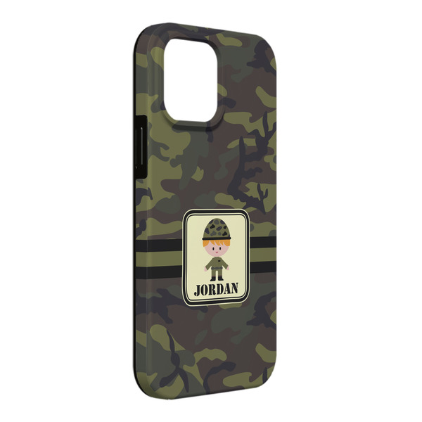 Custom Green Camo iPhone Case - Rubber Lined - iPhone 13 Pro Max (Personalized)
