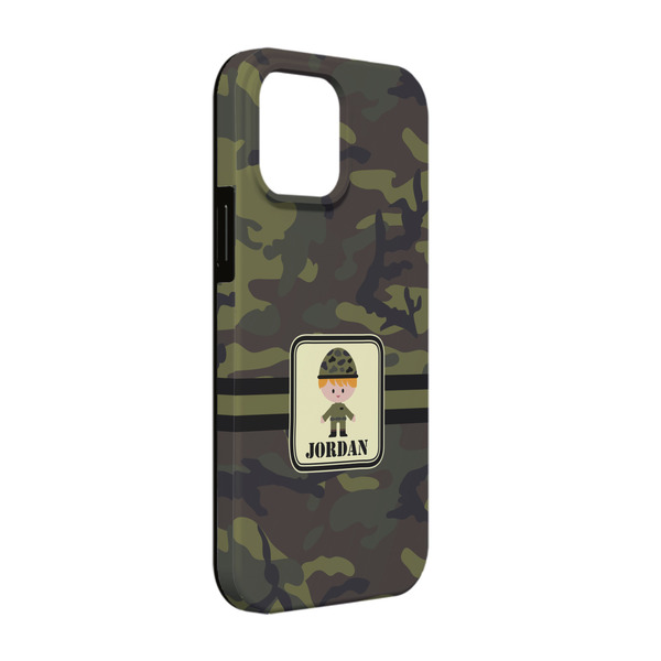 Custom Green Camo iPhone Case - Rubber Lined - iPhone 13 Pro (Personalized)