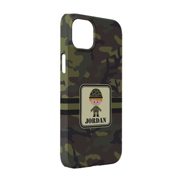 Custom Green Camo iPhone Case - Plastic - iPhone 14 (Personalized)