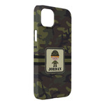 Green Camo iPhone Case - Plastic - iPhone 14 Plus (Personalized)