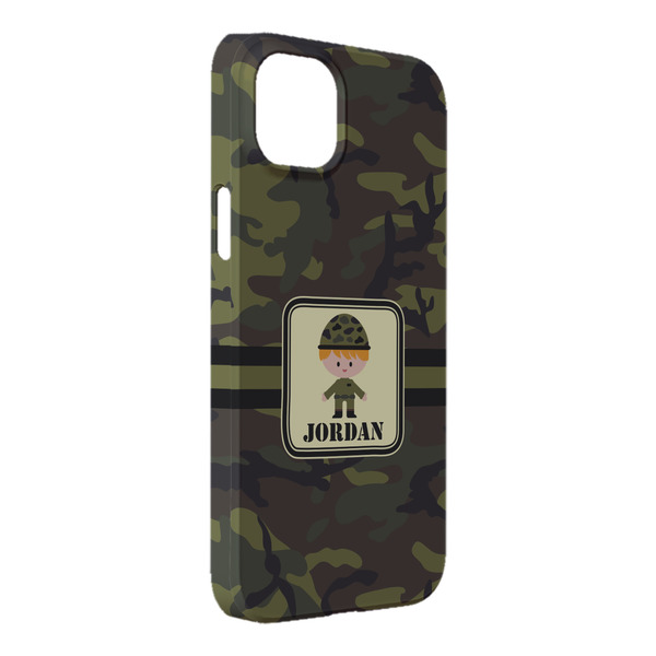 Custom Green Camo iPhone Case - Plastic - iPhone 14 Plus (Personalized)