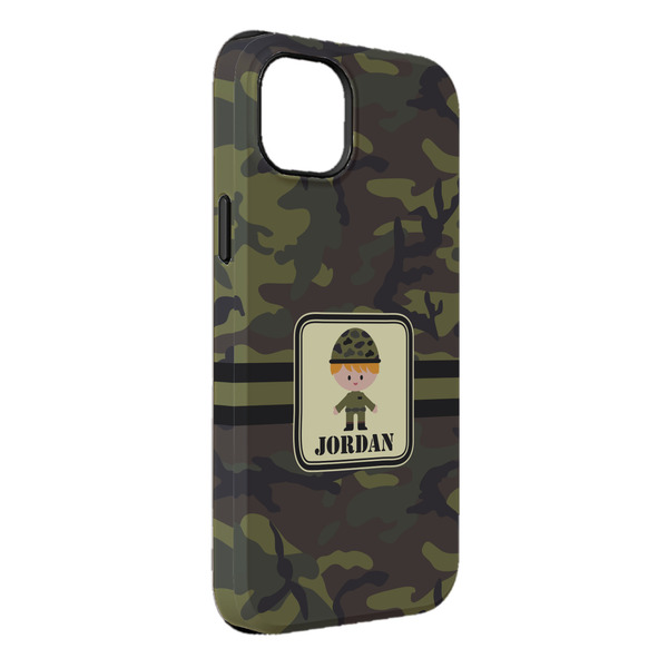 Custom Green Camo iPhone Case - Rubber Lined - iPhone 14 Plus (Personalized)