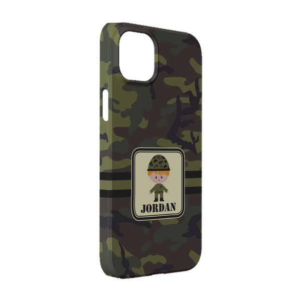 Custom Green Camo iPhone Case - Plastic - iPhone 14 Pro (Personalized)