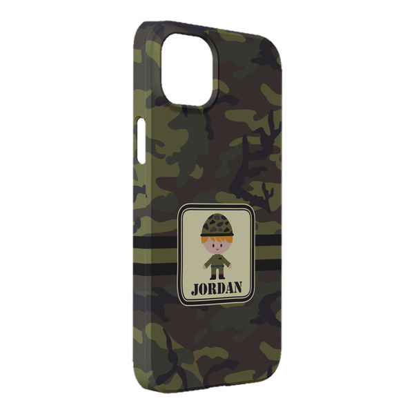 Custom Green Camo iPhone Case - Plastic - iPhone 14 Pro Max (Personalized)