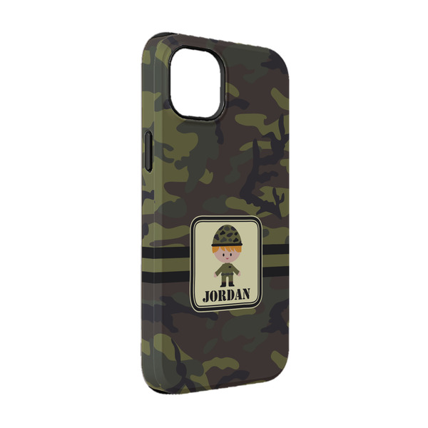 Custom Green Camo iPhone Case - Rubber Lined - iPhone 14 Pro (Personalized)