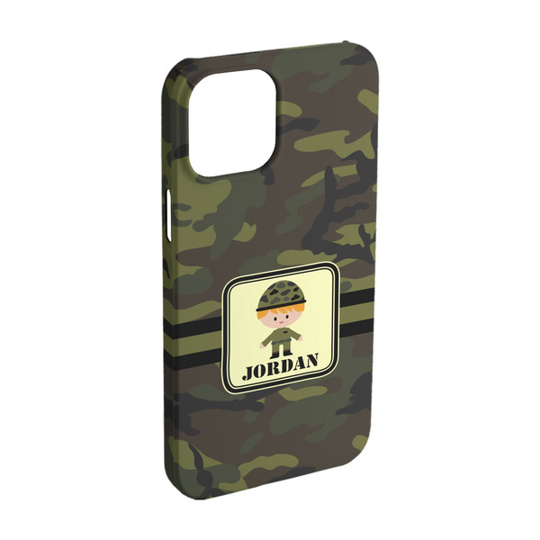 Custom Green Camo iPhone Case - Plastic - iPhone 15 (Personalized)