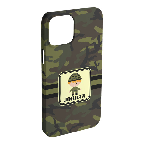 Custom Green Camo iPhone Case - Plastic - iPhone 15 Plus (Personalized)