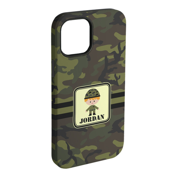 Custom Green Camo iPhone Case - Rubber Lined - iPhone 15 Plus (Personalized)