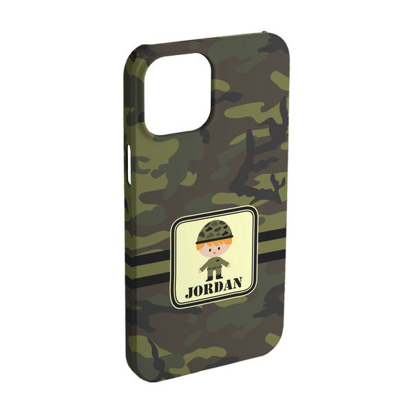 Custom Green Camo iPhone Case - Plastic - iPhone 15 Pro (Personalized)