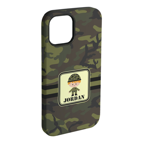 Custom Green Camo iPhone Case - Rubber Lined - iPhone 15 Pro Max (Personalized)