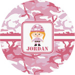 Pink Camo Multipurpose Round Labels - 1" (Personalized)