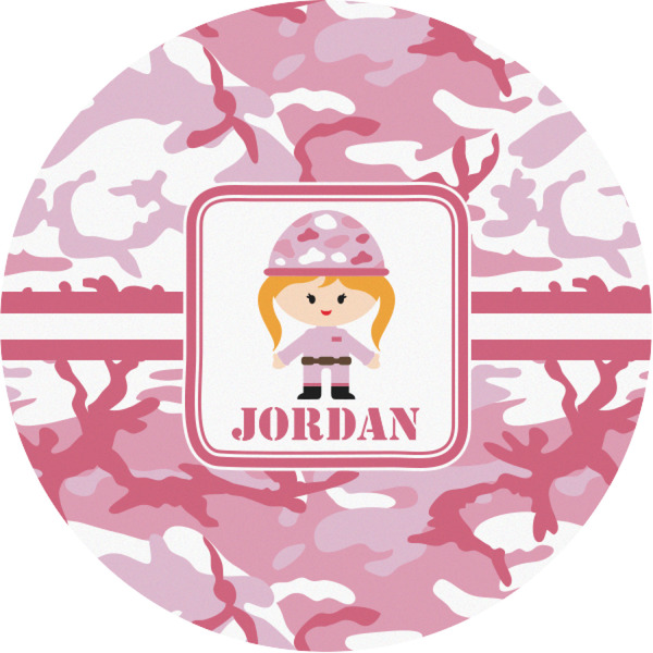 Custom Pink Camo Multipurpose Round Labels - 1" (Personalized)